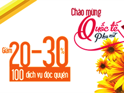 Giảm giá lên tới 30% trong tháng của phái đẹp