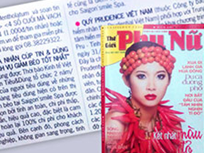 Báo chí viết về giải thưởng “Sản phẩm dịch vụ giảm béo tốt nhất” năm 2012 của Saigon Smile Spa