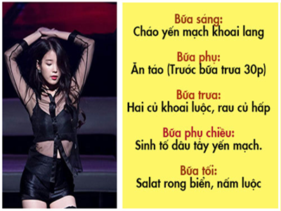 Học ngay thực đơn giảm cân 3 ngày của IU